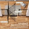 imageCumbor 36664quot Extra Wide Baby Gate for Stairs Dog Gates for Doorways AutoClose Pet Gate Indoor Pressure Mounted Walk Through Safety Child Gate for Kids Toddler Tall Pet Puppy Fence Gate Black
