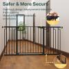 imageCumbor 36664quot Extra Wide Baby Gate for Stairs Dog Gates for Doorways AutoClose Pet Gate Indoor Pressure Mounted Walk Through Safety Child Gate for Kids Toddler Tall Pet Puppy Fence Gate Black