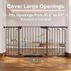 imageCumbor 36664quot Extra Wide Baby Gate for Stairs Dog Gates for Doorways AutoClose Pet Gate Indoor Pressure Mounted Walk Through Safety Child Gate for Kids Toddler Tall Pet Puppy Fence Gate Brown