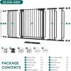imageCumbor Extra Wide Baby Gate 36669quot WalkThrough Dog Gate for Stairs Doorways ampamp Hallways 305 Tall AutoClose ampamp DualSwing Safety Child Gate Indoor Easy Install PressureMounted Pet Gate Black