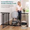 imageCumbor Extra Wide Baby Gate 36669quot WalkThrough Dog Gate for Stairs Doorways ampamp Hallways 305 Tall AutoClose ampamp DualSwing Safety Child Gate Indoor Easy Install PressureMounted Pet Gate Black