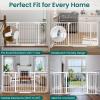 imageCumbor Extra Wide Baby Gate 36669quot WalkThrough Dog Gate for Stairs Doorways ampamp Hallways 305 Tall AutoClose ampamp DualSwing Safety Child Gate Indoor Easy Install PressureMounted Pet Gate White