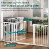 imageCumbor Extra Wide Baby Gate 36669quot WalkThrough Dog Gate for Stairs Doorways ampamp Hallways 305 Tall AutoClose ampamp DualSwing Safety Child Gate Indoor Easy Install PressureMounted Pet Gate White