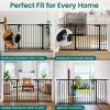 imageCumbor Extra Wide Baby Gate 36669quot WalkThrough Dog Gate for Stairs Doorways ampamp Hallways 305 Tall AutoClose ampamp DualSwing Safety Child Gate Indoor Easy Install PressureMounted Pet Gate Black