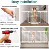 imageCumbor Extra Wide Baby Gate 36669quot WalkThrough Dog Gate for Stairs Doorways ampamp Hallways 305 Tall AutoClose ampamp DualSwing Safety Child Gate Indoor Easy Install PressureMounted Pet Gate White