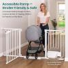 imageCumbor Extra Wide Baby Gate 36669quot WalkThrough Dog Gate for Stairs Doorways ampamp Hallways 305 Tall AutoClose ampamp DualSwing Safety Child Gate Indoor Easy Install PressureMounted Pet Gate White