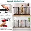 imageCumbor Extra Wide Baby Gate 36669quot WalkThrough Dog Gate for Stairs Doorways ampamp Hallways 305 Tall AutoClose ampamp DualSwing Safety Child Gate Indoor Easy Install PressureMounted Pet Gate Black