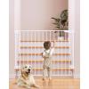 imageCumbor 2 Pack 29243quot No Bottom Bar Baby Gate for Stairs 2in1 Auto Close Dog Gate Indoor Hardware Mounted Pet Gate for Doorways with Large Walk Thru Door ChildProof Safety Gate for Kids WhiteWhite