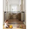 imageCumbor 29243quot Baby Gate for Stairs Black ampamp 31648quot Extra Wide Dog Gate Black