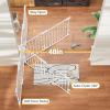 imageCumbor 35155in No Bottom Bar Baby Gate for Stairs 2in1 Auto Close Dog Gate Indoor Hardware Mounted Pet Gate for Doorways with Large Walk Thru Door ChildProof Safety Gate for Kids WhiteWhite