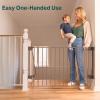 imageCumbor 35155in No Bottom Bar Baby Gate for Stairs 2in1 Auto Close Dog Gate Indoor Hardware Mounted Pet Gate for Doorways with Large Walk Thru Door ChildProof Safety Gate for Kids WhiteBrown