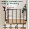 imageCumbor 35155in No Bottom Bar Baby Gate for Stairs 2in1 Auto Close Dog Gate Indoor Hardware Mounted Pet Gate for Doorways with Large Walk Thru Door ChildProof Safety Gate for Kids WhiteBlack