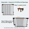 imageCumbor 35155in No Bottom Bar Baby Gate for Stairs 2in1 Auto Close Dog Gate Indoor Hardware Mounted Pet Gate for Doorways with Large Walk Thru Door ChildProof Safety Gate for Kids WhiteBlack