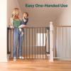imageCumbor 35155in No Bottom Bar Baby Gate for Stairs 2in1 Auto Close Dog Gate Indoor Hardware Mounted Pet Gate for Doorways with Large Walk Thru Door ChildProof Safety Gate for Kids WhiteBlack