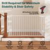 imageCumbor 35155in No Bottom Bar Baby Gate for Stairs 2in1 Auto Close Dog Gate Indoor Hardware Mounted Pet Gate for Doorways with Large Walk Thru Door ChildProof Safety Gate for Kids WhiteWhite