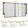 imageCumbor 35155in No Bottom Bar Baby Gate for Stairs 2in1 Auto Close Dog Gate Indoor Hardware Mounted Pet Gate for Doorways with Large Walk Thru Door ChildProof Safety Gate for Kids WhiteBlack