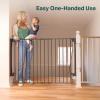 imageCumbor 35155in No Bottom Bar Baby Gate for Stairs 2in1 Auto Close Dog Gate Indoor Hardware Mounted Pet Gate for Doorways with Large Walk Thru Door ChildProof Safety Gate for Kids WhiteBlack