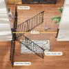 imageCumbor 35155in No Bottom Bar Baby Gate for Stairs 2in1 Auto Close Dog Gate Indoor Hardware Mounted Pet Gate for Doorways with Large Walk Thru Door ChildProof Safety Gate for Kids WhiteBlack