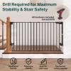 imageCumbor 35155in No Bottom Bar Baby Gate for Stairs 2in1 Auto Close Dog Gate Indoor Hardware Mounted Pet Gate for Doorways with Large Walk Thru Door ChildProof Safety Gate for Kids WhiteBlack