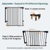 imageCumbor 35155in No Bottom Bar Baby Gate for Stairs 2in1 Auto Close Dog Gate Indoor Hardware Mounted Pet Gate for Doorways with Large Walk Thru Door ChildProof Safety Gate for Kids WhiteBlack