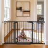 imageCumbor 2 Pack 3054 Baby Gate for Stairs Dual Lock amp SelfClosing Dog Gate for Doorways Easy Install Pressure Mounted Pet Gates Indoor Easy Walk Thru Wide Safety Proofing for Babies amp Pets BlackBlack