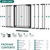 imageCumbor 2 Pack 3054 Baby Gate for Stairs Dual Lock amp SelfClosing Dog Gate for Doorways Easy Install Pressure Mounted Pet Gates Indoor Easy Walk Thru Wide Safety Proofing for Babies amp Pets BlackBlack