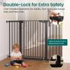 imageCumbor 2 Pack 3054 Baby Gate for Stairs Dual Lock amp SelfClosing Dog Gate for Doorways Easy Install Pressure Mounted Pet Gates Indoor Easy Walk Thru Wide Safety Proofing for Babies amp Pets BlackBlack
