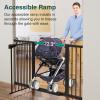 imageCumbor 2 Pack 3054 Baby Gate for Stairs Dual Lock amp SelfClosing Dog Gate for Doorways Easy Install Pressure Mounted Pet Gates Indoor Easy Walk Thru Wide Safety Proofing for Babies amp Pets BlackBlack