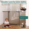 imageCumbor 2 Pack 3054 Baby Gate for Stairs Dual Lock amp SelfClosing Dog Gate for Doorways Easy Install Pressure Mounted Pet Gates Indoor Easy Walk Thru Wide Safety Proofing for Babies amp Pets BlackBrown