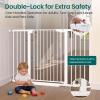 imageCumbor 2 Pack 3054 Baby Gate for Stairs Dual Lock amp SelfClosing Dog Gate for Doorways Easy Install Pressure Mounted Pet Gates Indoor Easy Walk Thru Wide Safety Proofing for Babies amp Pets BlackWhite