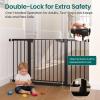 imageCumbor 2 Pack 3054 Baby Gate for Stairs Dual Lock amp SelfClosing Dog Gate for Doorways Easy Install Pressure Mounted Pet Gates Indoor Easy Walk Thru Wide Safety Proofing for Babies amp Pets BlackBlack