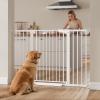 imageCumbor 2 Pack 3054 Baby Gate for Stairs Dual Lock amp SelfClosing Dog Gate for Doorways Easy Install Pressure Mounted Pet Gates Indoor Easy Walk Thru Wide Safety Proofing for Babies amp Pets BlackWhite