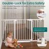 imageCumbor 2 Pack 3054 Baby Gate for Stairs Dual Lock amp SelfClosing Dog Gate for Doorways Easy Install Pressure Mounted Pet Gates Indoor Easy Walk Thru Wide Safety Proofing for Babies amp Pets BlackWhite