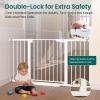 imageCumbor 2 Pack 3054 Baby Gate for Stairs Dual Lock amp SelfClosing Dog Gate for Doorways Easy Install Pressure Mounted Pet Gates Indoor Easy Walk Thru Wide Safety Proofing for Babies amp Pets BlackWhite
