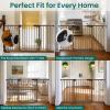 imageCumbor 2 Pack 3054 Baby Gate for Stairs Dual Lock amp SelfClosing Dog Gate for Doorways Easy Install Pressure Mounted Pet Gates Indoor Easy Walk Thru Wide Safety Proofing for Babies amp Pets BlackBrown