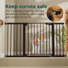 imageCumbor 2 Pack 3054 Baby Gate for Stairs Dual Lock amp SelfClosing Dog Gate for Doorways Easy Install Pressure Mounted Pet Gates Indoor Easy Walk Thru Wide Safety Proofing for Babies amp Pets BlackBlack