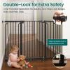 imageCumbor 2 Pack 3054 Baby Gate for Stairs Dual Lock amp SelfClosing Dog Gate for Doorways Easy Install Pressure Mounted Pet Gates Indoor Easy Walk Thru Wide Safety Proofing for Babies amp Pets BlackBlack