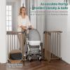 imageCumbor 2 Pack 3054 Baby Gate for Stairs Dual Lock amp SelfClosing Dog Gate for Doorways Easy Install Pressure Mounted Pet Gates Indoor Easy Walk Thru Wide Safety Proofing for Babies amp Pets BlackBrown
