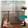 imageCumbor 2 Pack 3054 Baby Gate for Stairs Dual Lock amp SelfClosing Dog Gate for Doorways Easy Install Pressure Mounted Pet Gates Indoor Easy Walk Thru Wide Safety Proofing for Babies amp Pets BlackBlack