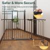 imageCumbor 297515 Extra Wide Baby Gate for Stairs PressureMounted Dog Gates for Doorways amp Hallways AutoClose WalkThrough NoTrip Design Child Proof Safety DogPet Gate for Indoor Use SilverBrown