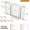 imageCumbor 297515 Extra Wide Baby Gate for Stairs PressureMounted Dog Gates for Doorways amp Hallways AutoClose WalkThrough NoTrip Design Child Proof Safety DogPet Gate for Indoor Use SilverGray