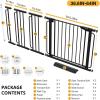 imageCumbor 297515 Extra Wide Baby Gate for Stairs PressureMounted Dog Gates for Doorways amp Hallways AutoClose WalkThrough NoTrip Design Child Proof Safety DogPet Gate for Indoor Use SilverBlack
