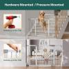 imageCumbor 297515 Extra Wide Baby Gate for Stairs PressureMounted Dog Gates for Doorways amp Hallways AutoClose WalkThrough NoTrip Design Child Proof Safety DogPet Gate for Indoor Use SilverSilver