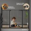 imageCumbor 297515 Extra Wide Baby Gate for Stairs PressureMounted Dog Gates for Doorways amp Hallways AutoClose WalkThrough NoTrip Design Child Proof Safety DogPet Gate for Indoor Use SilverBlack