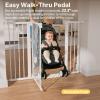 imageCumbor 297515 Extra Wide Baby Gate for Stairs PressureMounted Dog Gates for Doorways amp Hallways AutoClose WalkThrough NoTrip Design Child Proof Safety DogPet Gate for Indoor Use SilverWhite
