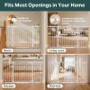 imageCumbor 297515 Extra Wide Baby Gate for Stairs PressureMounted Dog Gates for Doorways amp Hallways AutoClose WalkThrough NoTrip Design Child Proof Safety DogPet Gate for Indoor Use SilverWhite