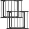 imageCumbor 297515 Extra Wide Baby Gate for Stairs PressureMounted Dog Gates for Doorways amp Hallways AutoClose WalkThrough NoTrip Design Child Proof Safety DogPet Gate for Indoor Use SilverBlack