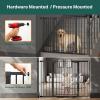 imageCumbor 297515 Extra Wide Baby Gate for Stairs PressureMounted Dog Gates for Doorways amp Hallways AutoClose WalkThrough NoTrip Design Child Proof Safety DogPet Gate for Indoor Use SilverBlack