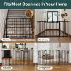 imageCumbor 297515 Extra Wide Baby Gate for Stairs PressureMounted Dog Gates for Doorways amp Hallways AutoClose WalkThrough NoTrip Design Child Proof Safety DogPet Gate for Indoor Use SilverBlack