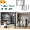 imageCumbor 297515 Extra Wide Baby Gate for Stairs PressureMounted Dog Gates for Doorways amp Hallways AutoClose WalkThrough NoTrip Design Child Proof Safety DogPet Gate for Indoor Use SilverBlack